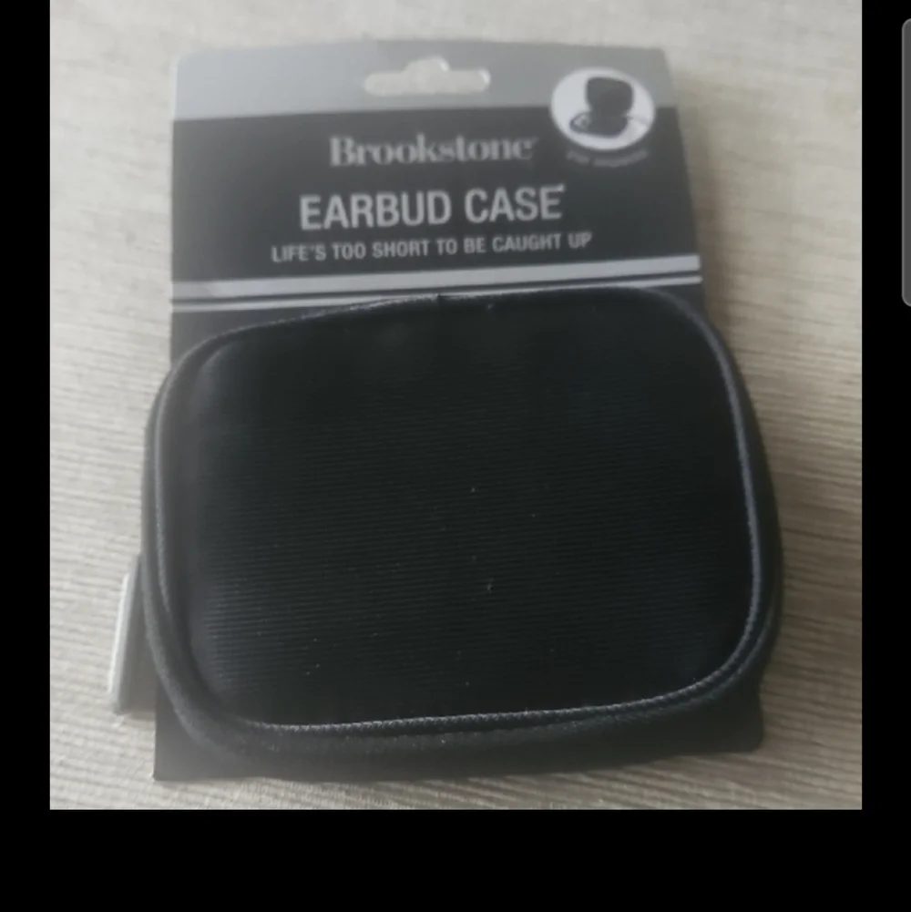 Brookstone Black Earbud Travel Case.